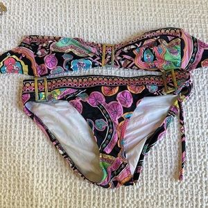 Trina Turk Black Colorful Bikini